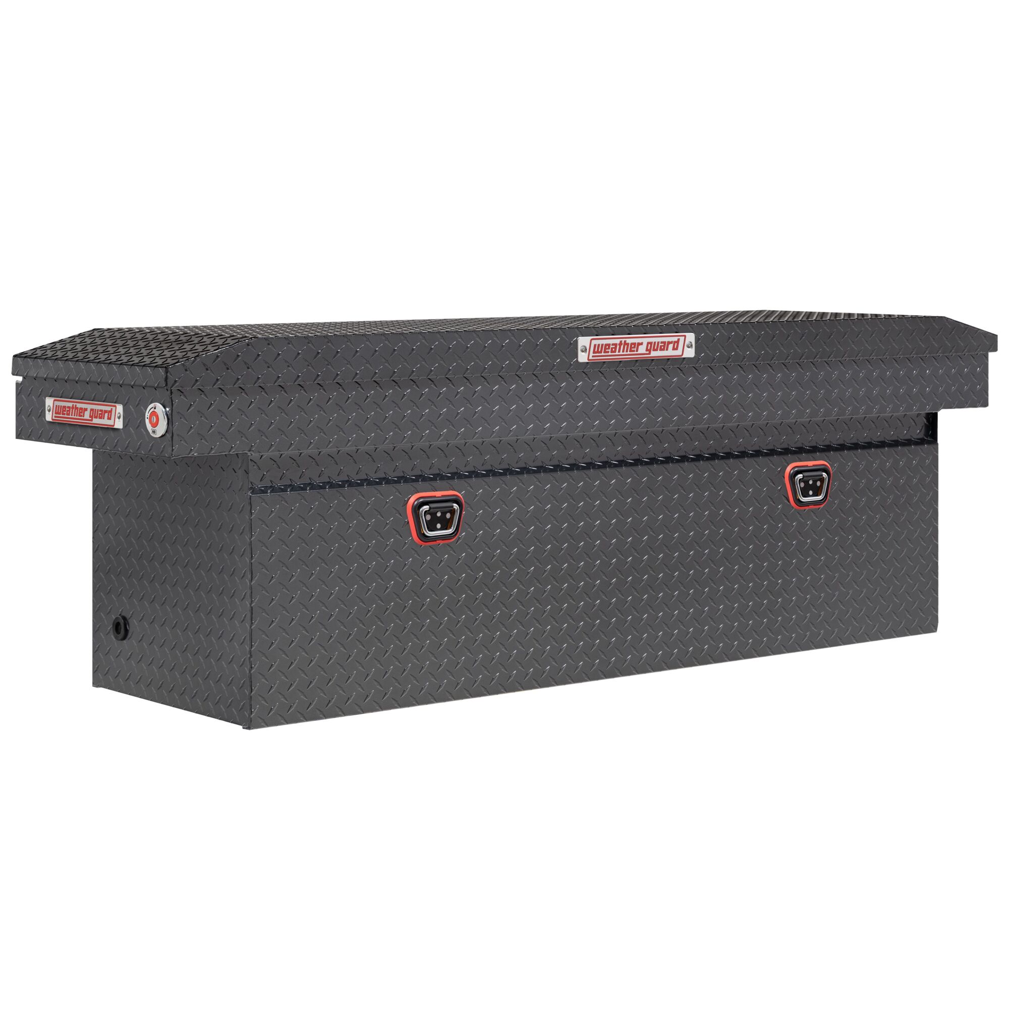 Weather Guard, 71in. L Saddle Box, Full Deep, Width 72 in, Material Aluminum, Color Finish Gray, Model# 123-6-04